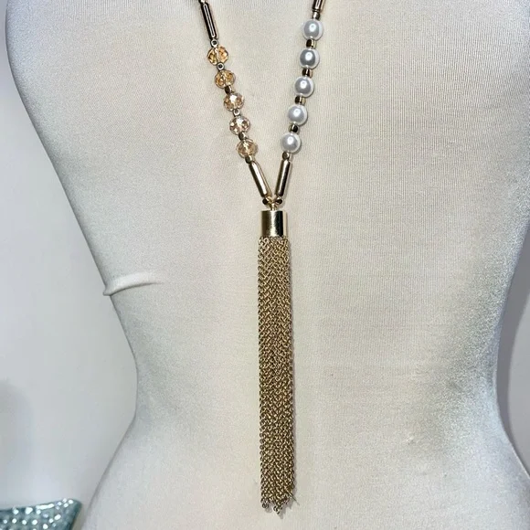 Boho Beaded Pearl Tassel Necklace - Picture 5 of 12